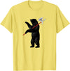 RealCoolShirts AWESOME AXE BEAR - Yaroslavl Russia Flag Halberd Bear Shirt T-Shirt - Lemon Yellow