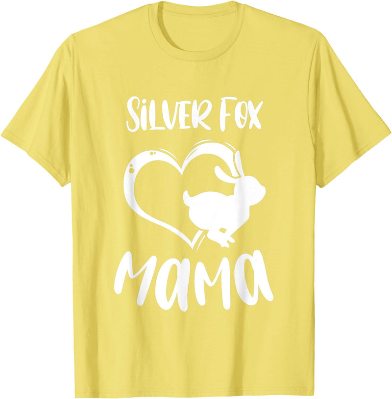 Pet Silver Fox Mama Rabbit Owner Mother Women Girls Kids T-Shirt in Lemon Yellow