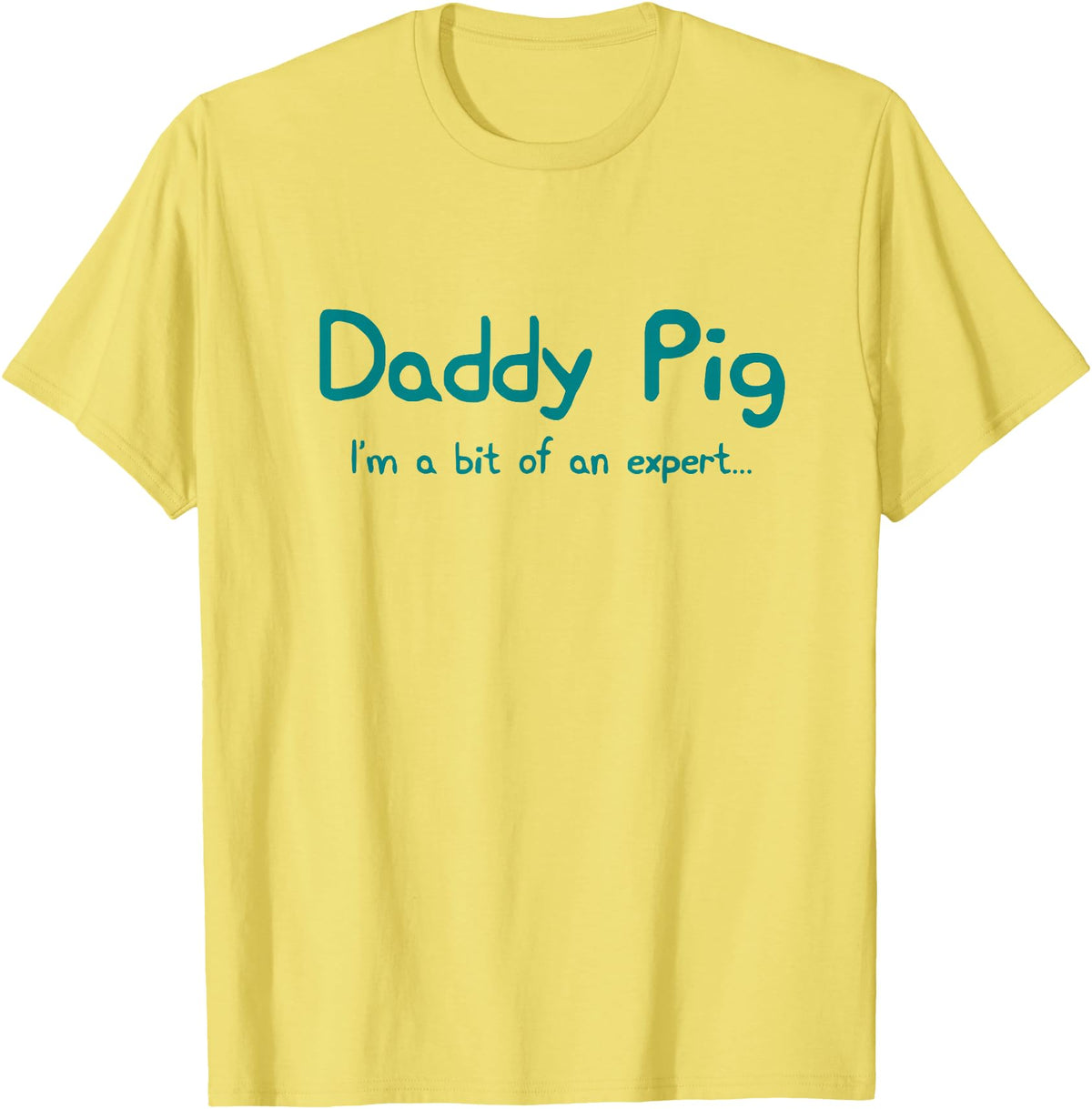 Maishi Gifts Father Pig Gift Dad Birthday Daughter Ideas - Daddy T-Shirt - Lemon Yellow