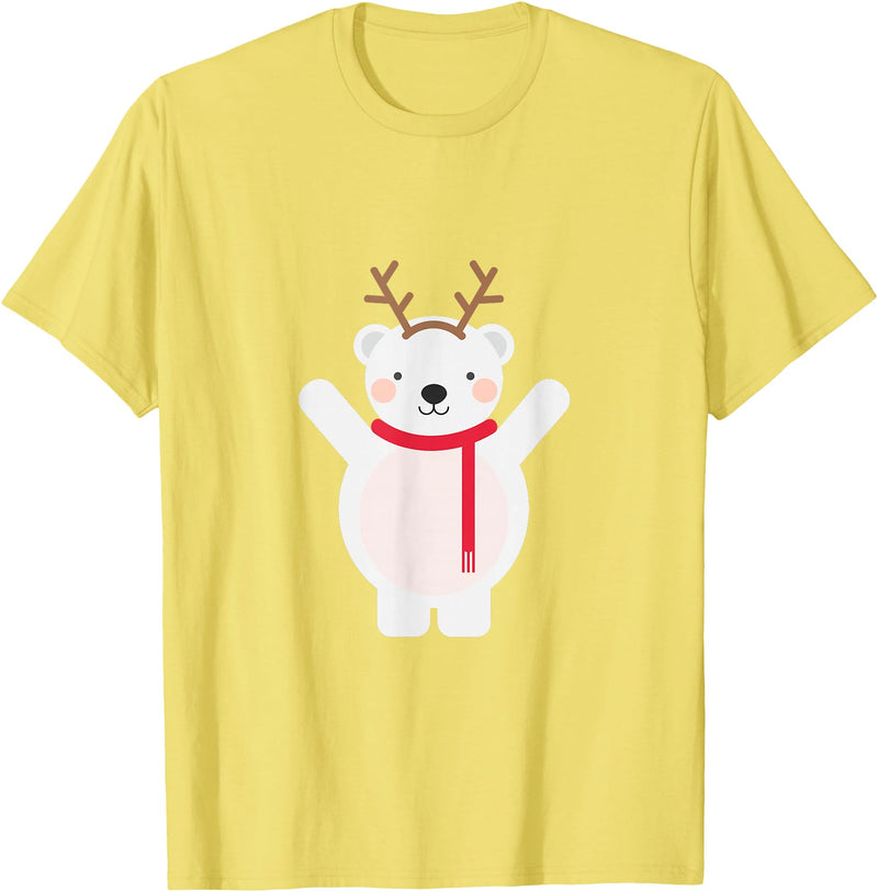 Ugly Sweater Designs Christmas Polar Bear T-Shirt - Lemon Yellow