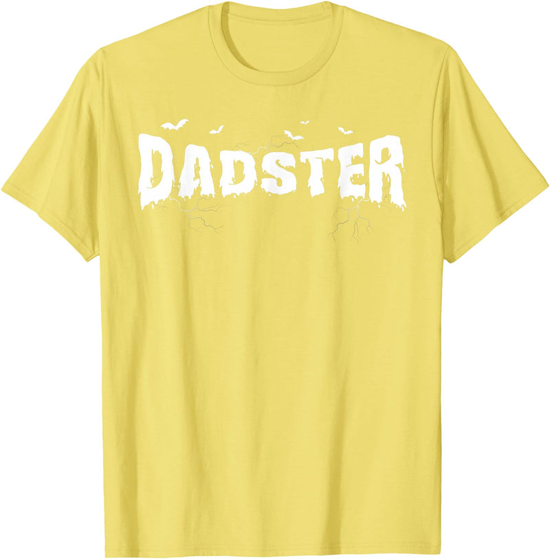 Dadster Matching Family Mom Dad Halloween Party Retro Vintage Dadster Couple Matching Family Mom Halloween T-Shirt - Lemon