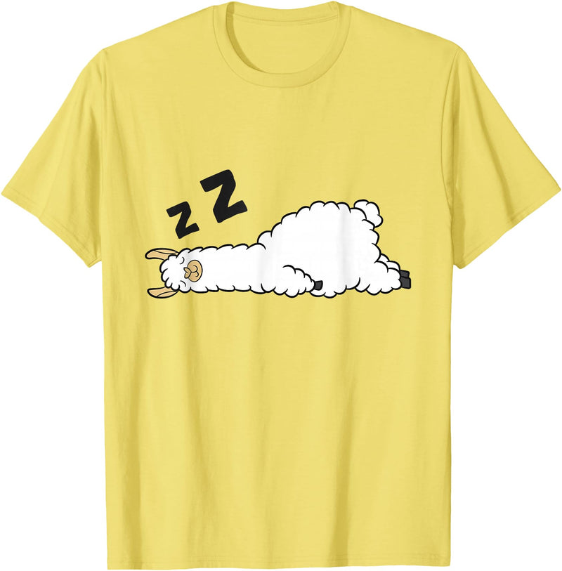 Sleeping Animals Tees And Gifts Llama Sleeping Tired Llama Napping Llama T-Shirt - Lemon Yellow