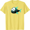 Toothy Fish Funny Snaggle-tooth Fish Art Illustration T-Shirt - Lemon Yellow