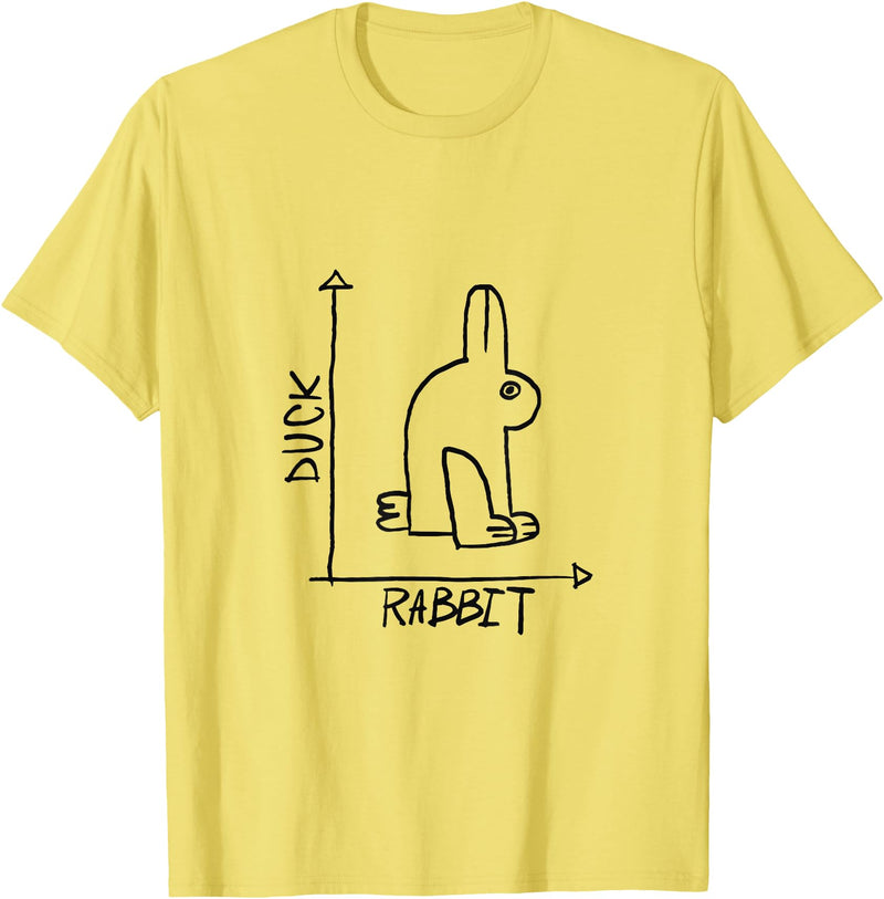 Funny Rabbit or Duck Animal Diptych Rabbit T-Shirt in Lemon Yellow