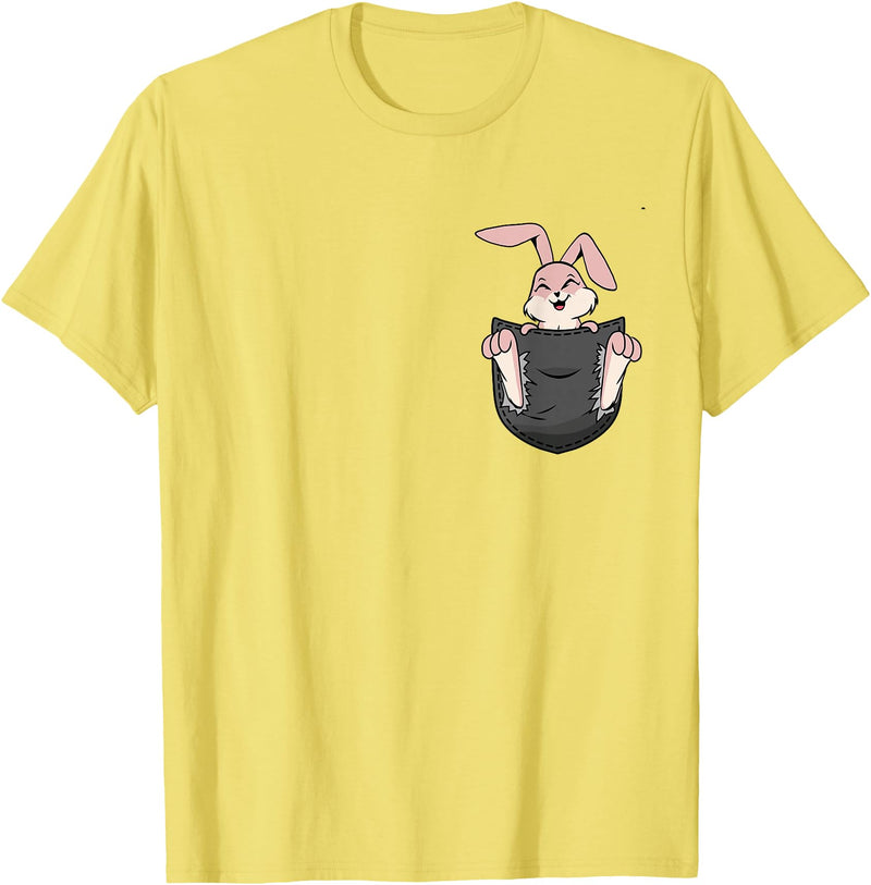 Cute Rabbit Bag Lover Bunny Graphic T-Shirt in Lemon Yellow