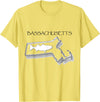 BIGHOOK Bassachusetts Fishing Striped Bass Surf Fishing Funny Shirt - Lemon Yellow