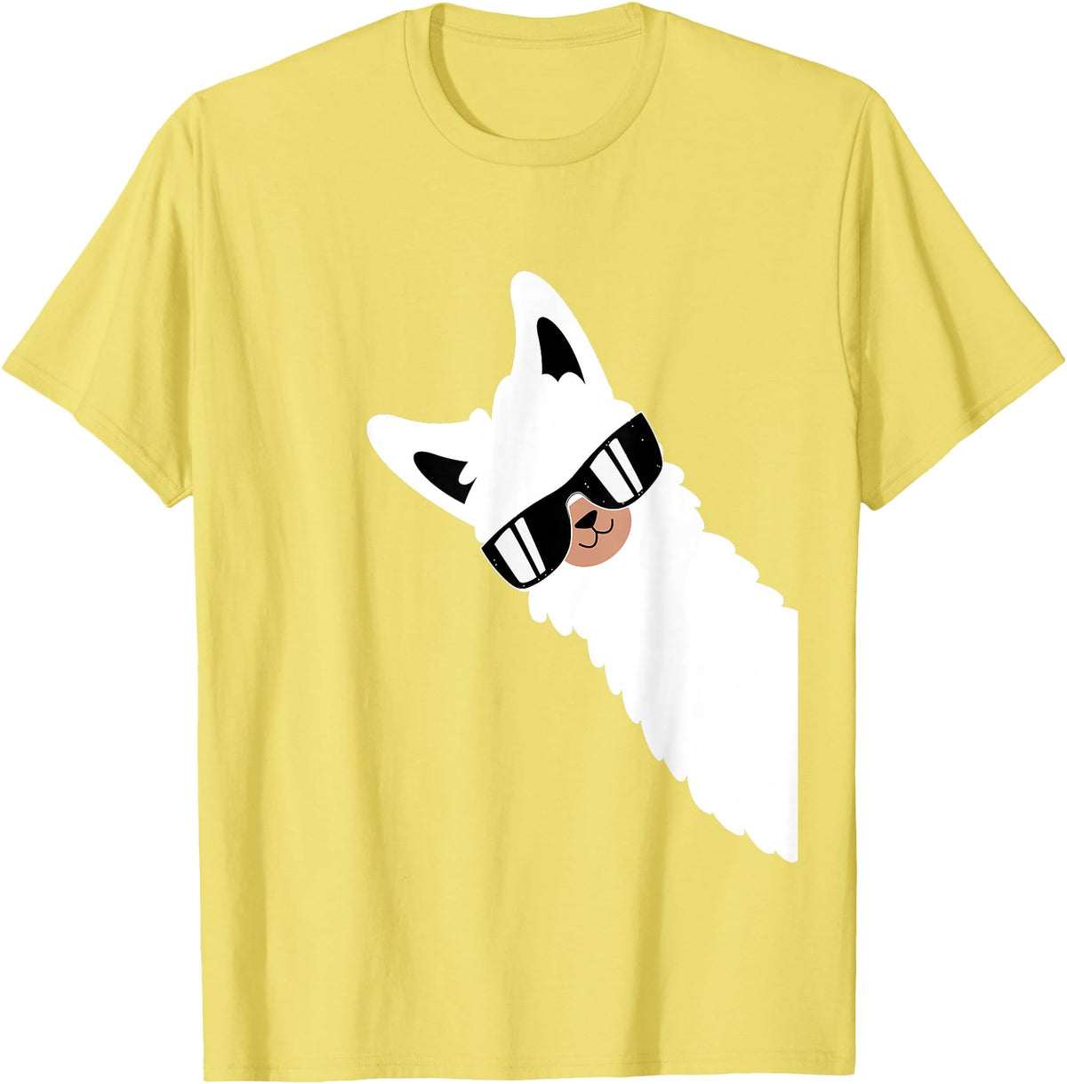 Funny Alpaca Apparel Lama Llama Alpaca with Sunglasses Lama Lover - Cool Lama T-Shirt - Lemon Yellow
