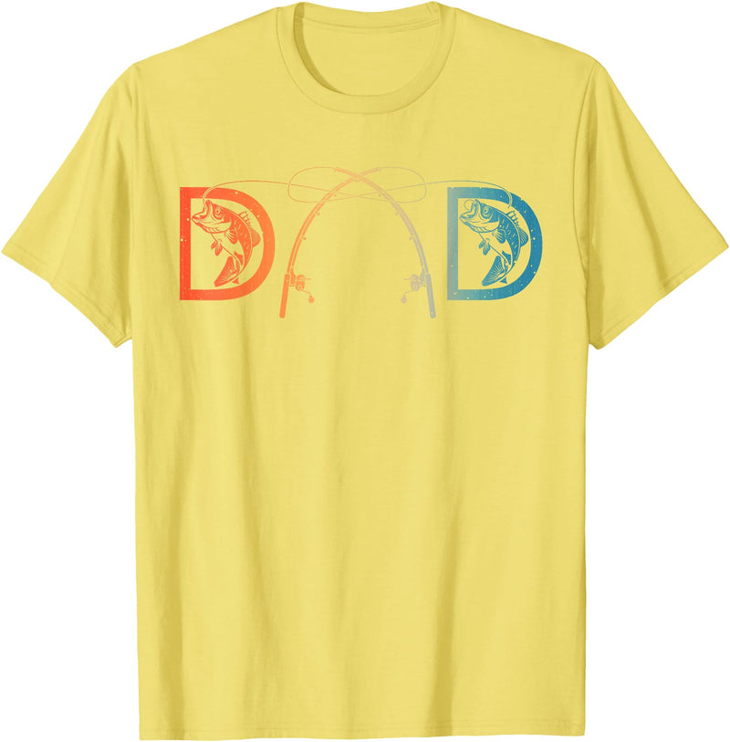 Unique Fishing Gift Fisherman Accessories & Stuff Funny Fishing Dad Art For Dad Men Father's Day Fishing Lover T-Shirt - Lemon Yellow