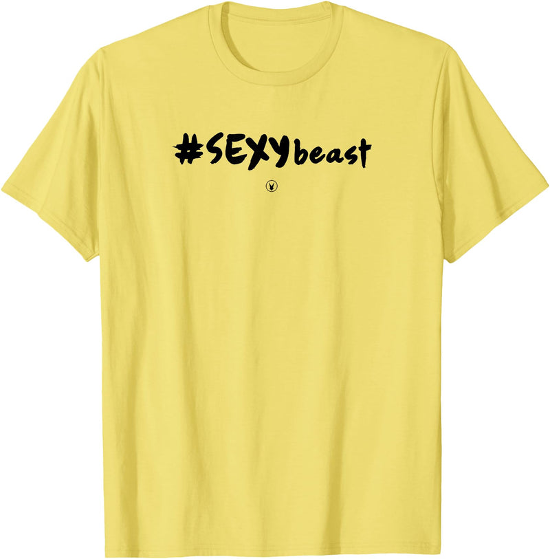 SEXY BEAST Gym Rabbit Workout Gym Fitness MMA T-Shirt in Lemon Yellow
