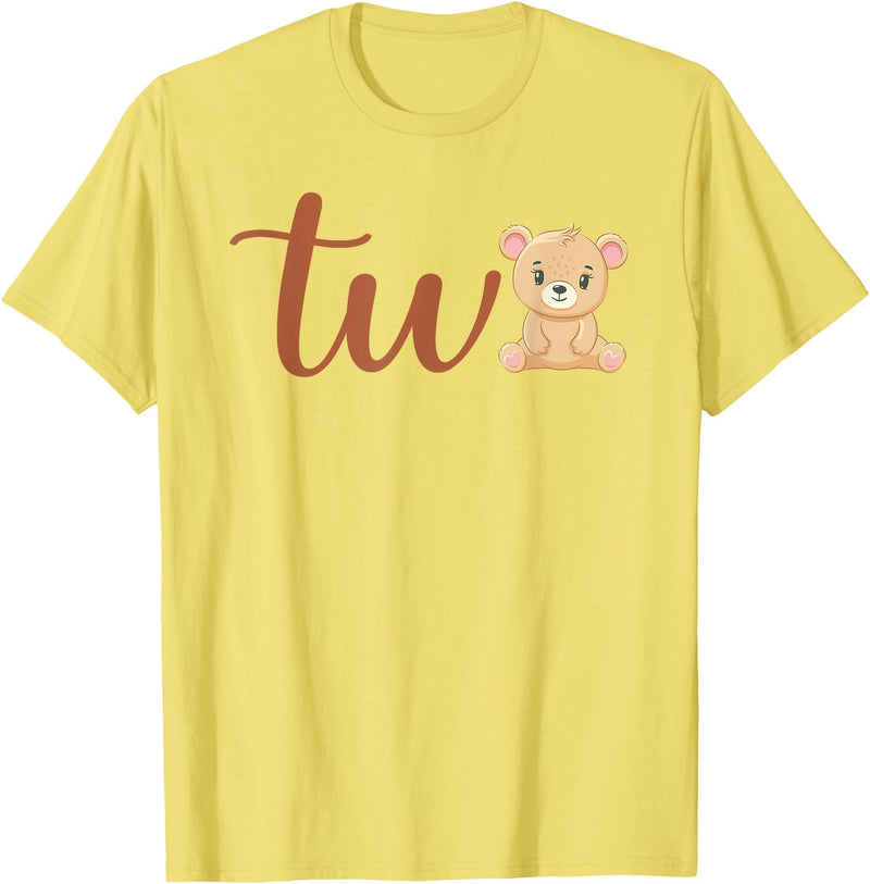 Family Birthday Bear Gifts Two of The Birthday Boy Bear 1st Birthday Party Boy T-Shirt - Lemon Yellow