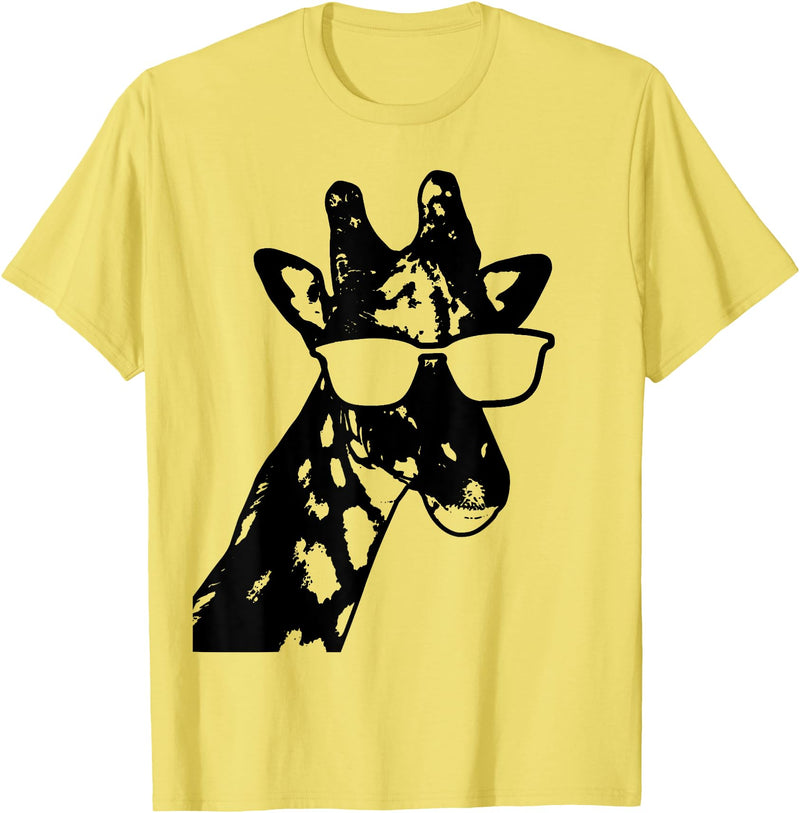 We Love Giraffes - Apparel & Gifts Giraffe Sunglasses Funny African Animal Giraffe Lover Gift T-Shirt Small - Lemon Yellow