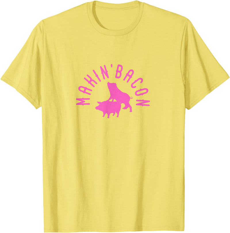 Makin Bacon for Bacon Macon Merch Makin Bacon for Bacon Making Fans T-Shirt - Lemon Yellow