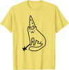 Sunlight Smile Wizard Cat Funny Meme Drawing T-Shirt - Lemon Yellow