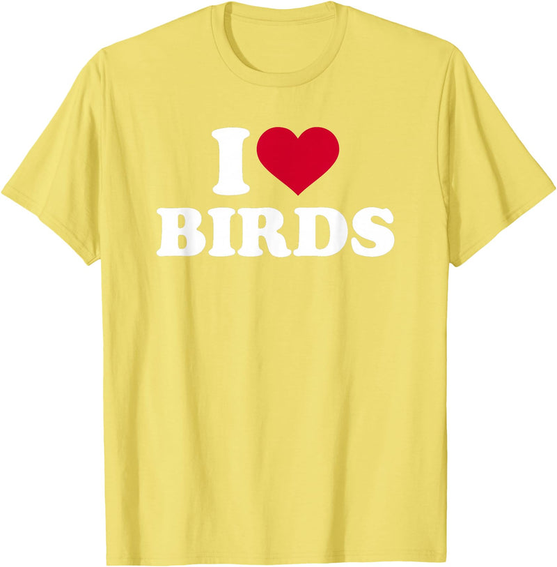 I Love Birds T-Shirt - Lemon Yellow