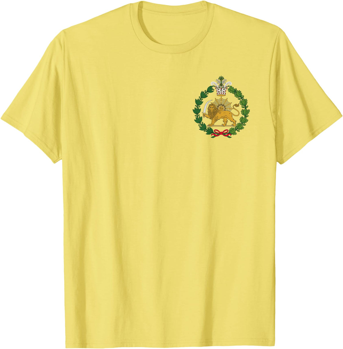 Iran Lion Symbol Shir o Khorshid Persian Lion and Sun Emblem Iran T-Shirt - Lemon Yellow