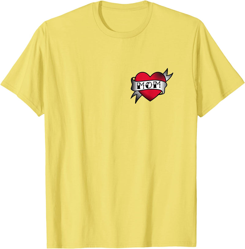 Mama Bear Tee Shirts Mom Heart Tattoo T-Shirt T-Shirt - Lemon Yellow
