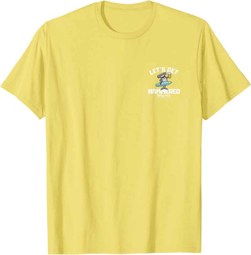 SALTY JOES Salty Joe's - Let's Get Hammered Lightweight, Graphic T-Shirt - Lemon Yellow