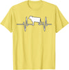 Animal Funny Farmer Farmers Gift Cow Cattle Beef Heartbeat Funny T-Shirt - Lemon Yellow