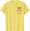Funny Hamster Peeking in Pocket Animal Lover Men Women Kids T-Shirt - Lemon Yellow