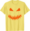 Halloween Designs. Pumpkin Jack O Lantern Scary Face Halloween Costume Graphic T-Shirt - Lemon Yellow