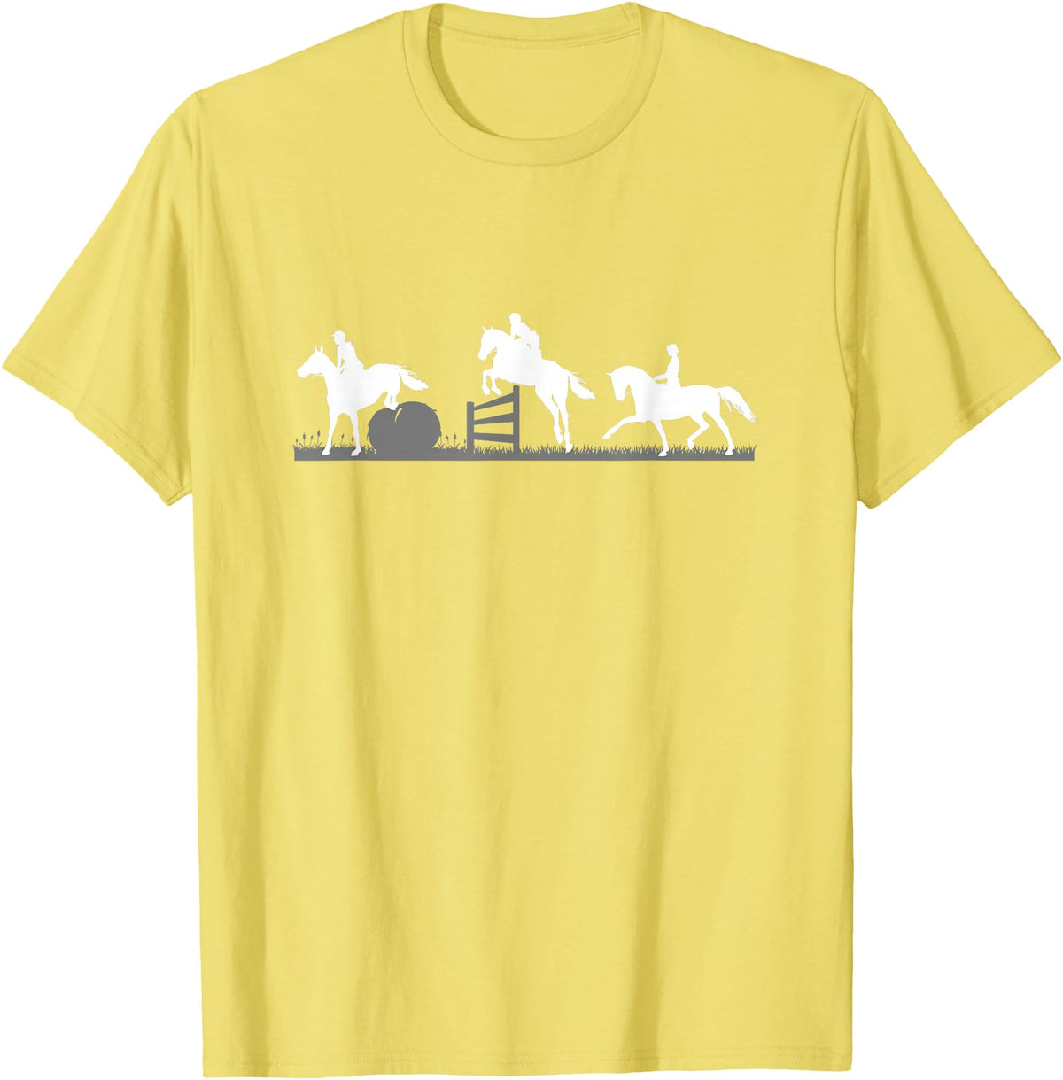Horse Jumping and Eventing Horses Tee's Event Horses T-Shirt Horse Jumping and Dressage T-Shirt - Lemon Yellow