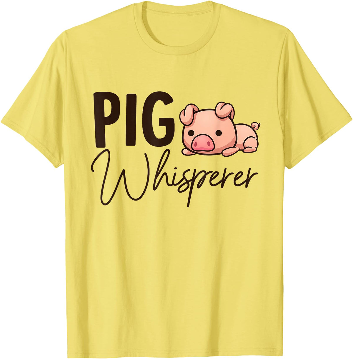 SHIRTSIDE PIG Pig Whisperer Shirt Gift For Pig Lover T-Shirt - Lemon Yellow