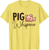 SHIRTSIDE PIG Pig Whisperer Shirt Gift For Pig Lover T-Shirt - Lemon Yellow