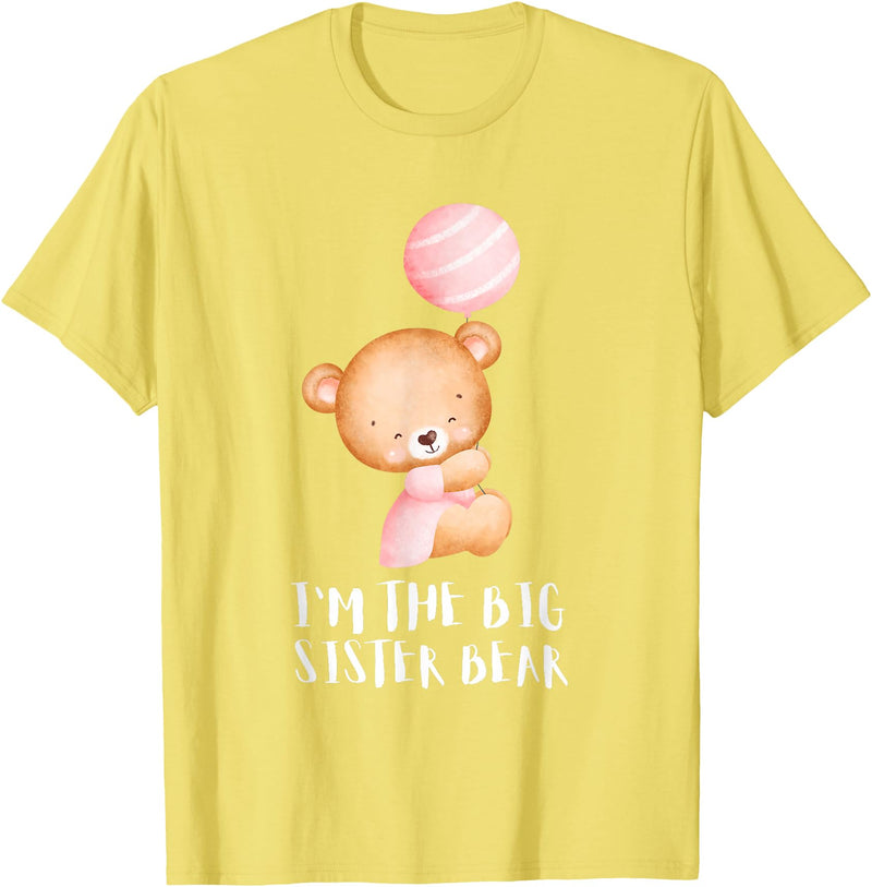 Big Sister Little Sister Outfits Siblings - Im the big sister bear T-Shirt - Lemon Yellow