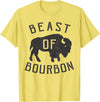 Drinking Fun designs - Big Ray Designs Beast of Bourbon Drinking Whiskey Design Bison Buffalo Party T-Shirt - Lemon Yellow
