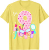 Birthday Girl Spa Squad Outfit Gifts Shop Spa Birthday Party I'm 9 Girls Makeup 9th Bday Kids Toddlers T-Shirt - Lemon Yellow
