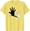 Hand Shadow Funny Chinese Shadow Rabbit T-Shirt in Lemon Yellow