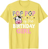 Cow Birthday Shirts For Family Men Women Cow Lover Pop Pop of The Birthday Girl Shirt Farm Cow Grandpa 1st T-Shirt - Lemon