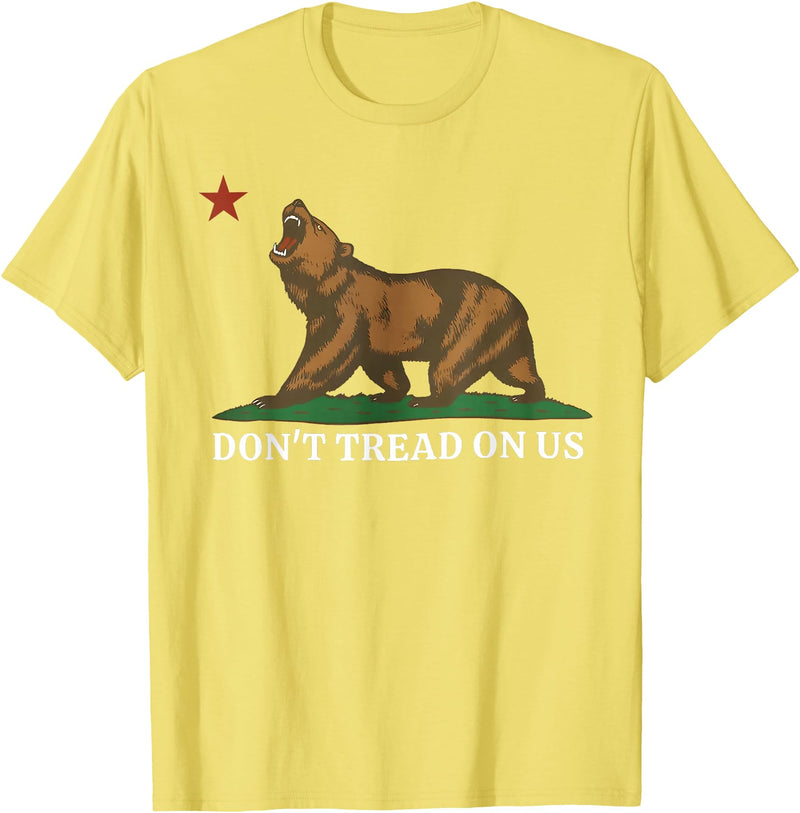Dont Tread On Us Bear California Patriot Tee Don't Tread On Us California Bear Patriotic T-Shirt - Lemon Yellow