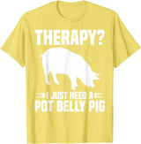 Pot Belly Pig Owner Clothing Pig Harness and Leash Pot Belly Pig Owner Food Toys Supplies Pot Belly Pig Mom T-Shirt - Lemon Yellow