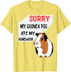 Funny Back to School Sorry My Guinea Pig Ate My Homework School Funny Guinea Pig T-Shirt - Lemon Yellow
