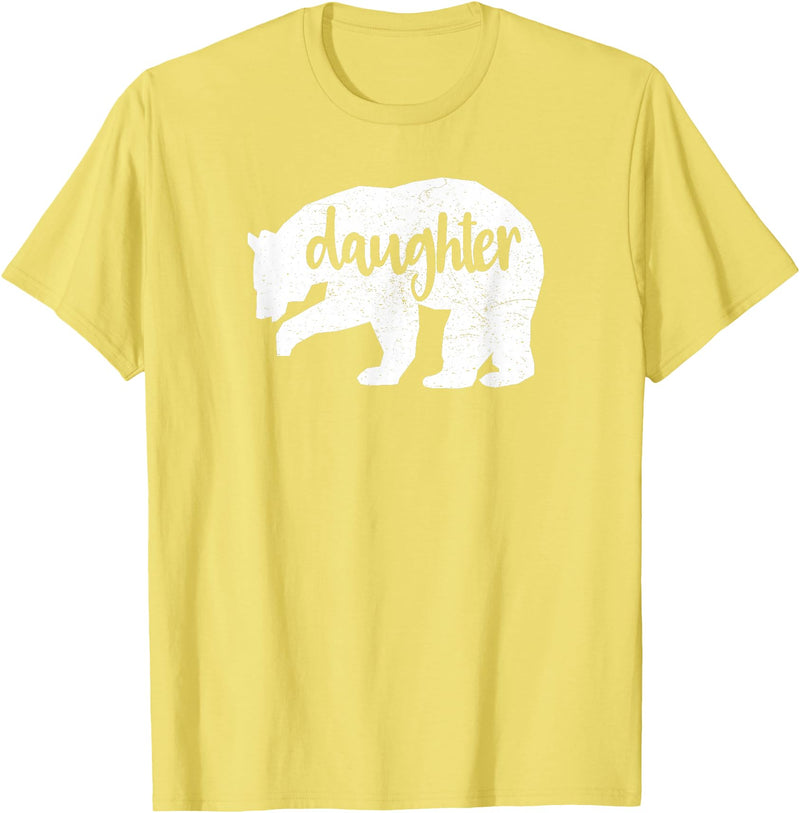 Family & Animals Gifts Daughter Bear - Funny Family T-Shirt Cool Animal Love Tee T-Shirt - Lemon Yellow