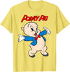 Looney Tunes Porky Pig Vintage Portrait T-Shirt - Lemon Yellow