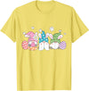 Gnomes with Bunny Ears and Easter Eggs Rabbit T-Shirt in Lemon Yellow