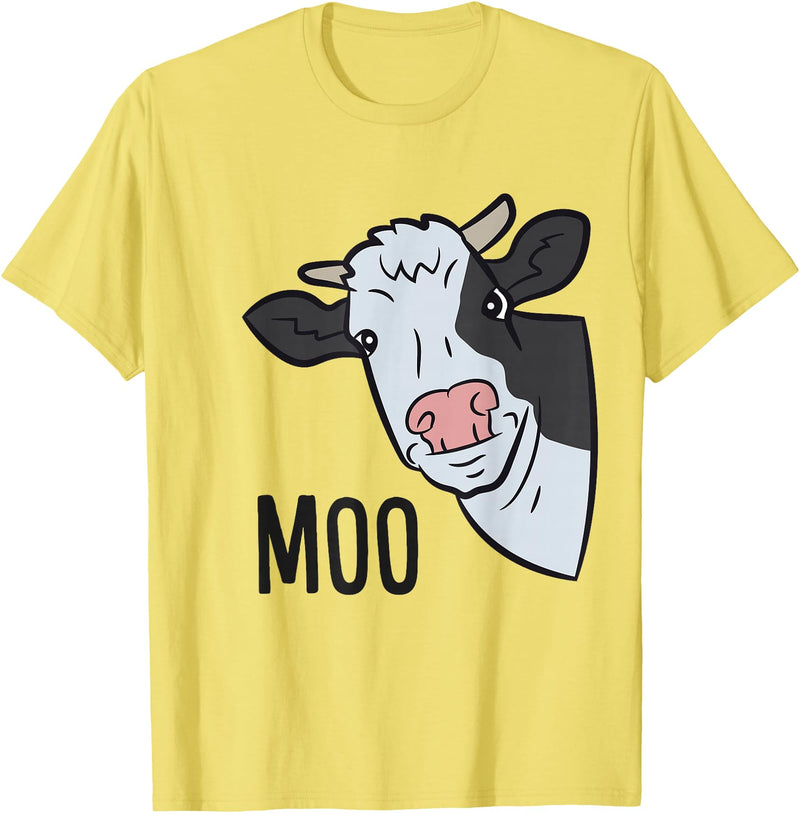 Cow Farm Animal Tees For Cow Lovers Cow Moo Farm Animal Funny Cow T-Shirt - Lemon Yellow
