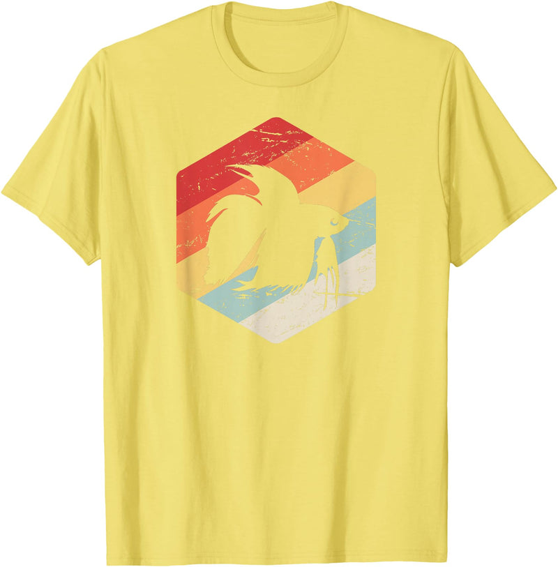 Cool Pet Beta Fish Gift Apparel Retro Vintage Freshwater Aquarium Betta Fish T-Shirt - Lemon Yellow