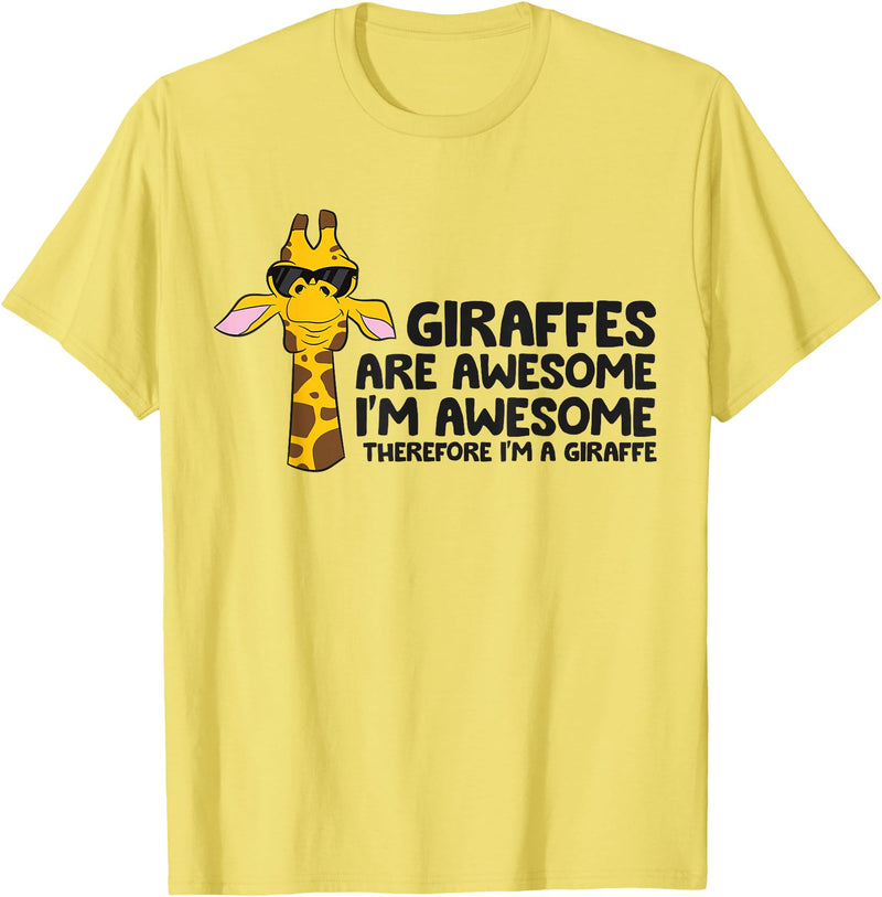 Giraffe Lover Gifts And Tees Giraffes Are Awesome. I'm Awesome Therefore I'm a Giraffe T-Shirt - Lemon Yellow