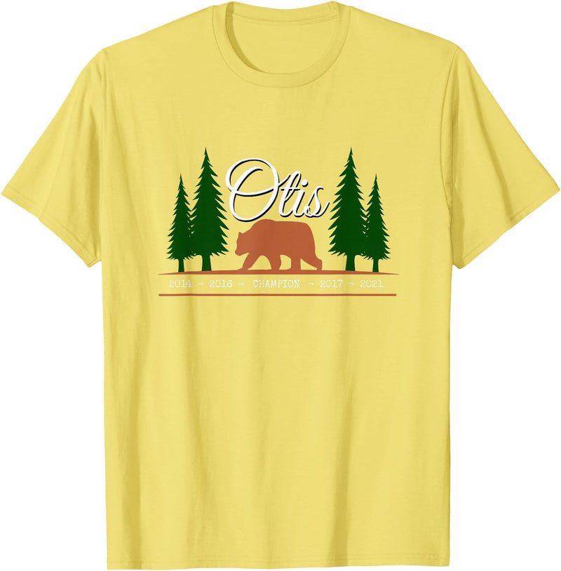 Brown Bear Lovers and Fat Grizzy Fans 2023 Otis Champion fat brown grizzly bear fan beartober week 2023 T-Shirt - Lemon Yellow