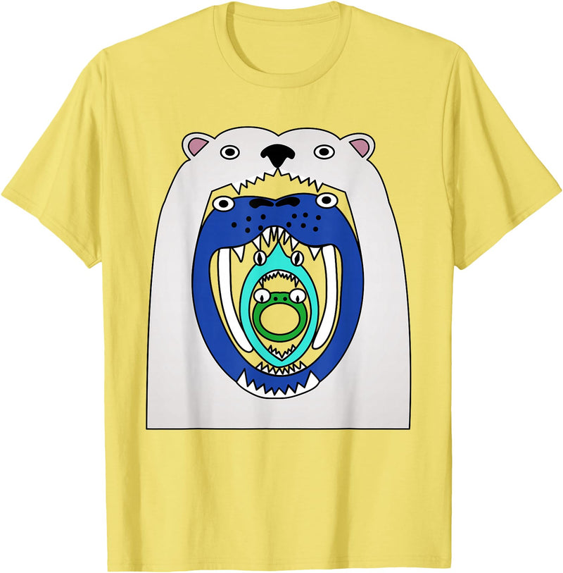 Cute designs for kids Polar Bear Food Chain Funny Kids T-Shirt T-Shirt - Lemon Yellow