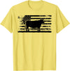 Funny Red Angus Rancher Gift for Cattle Lover USA American Flag - America Cow Red Angus Rancher T-Shirt - Lemon Yellow