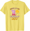 Peppa Pig Sister Of The Birthday Boy Holiday Confetti Logo T-Shirt - Lemon Yellow