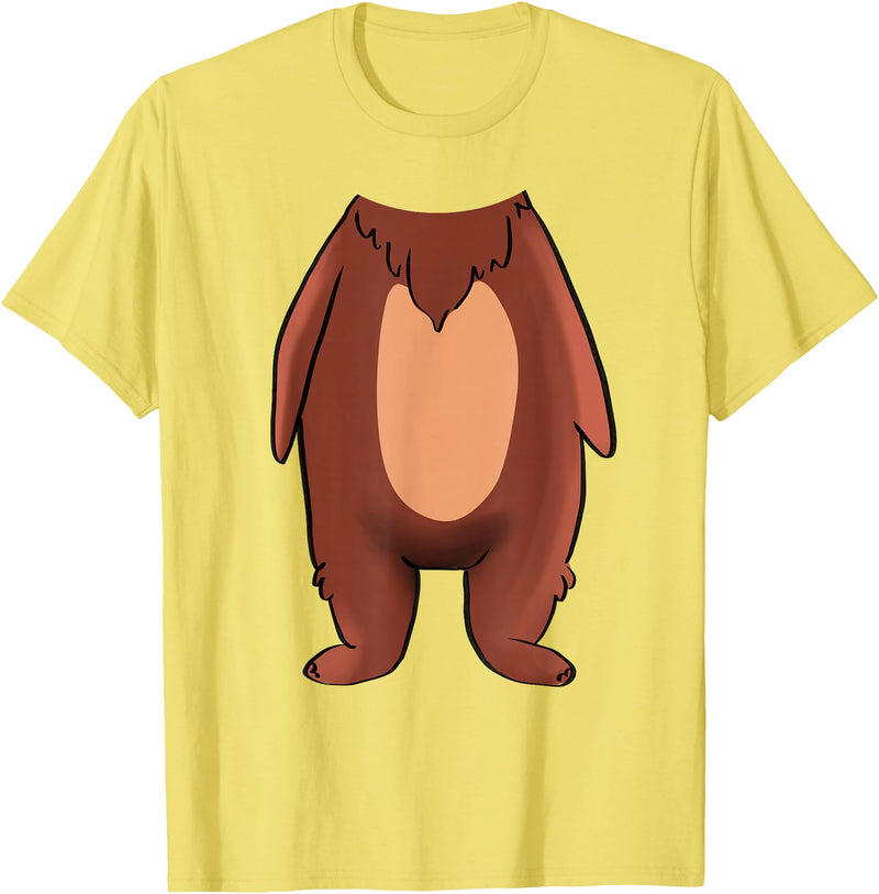 The Easy Costume Idea Shop Bear Halloween Costume Shirt - Brown Grizzly Bear T-Shirt - Lemon Yellow