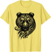 Best Tribal Tattoo Designs I Trends I Born for Art Bear Grizzly Nordic Indian Celtic Mythology Wild Animal Fan T-Shirt - Lemon Yellow