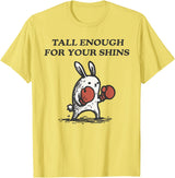Tall Enough for Your Shins Cute Bunny Rabbit T-Shirt in Lemon Yellow