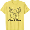Funny Pet Pigs Tasty Bacon Butcher Breakfast Jokes Funny Pig Names Chris P. Bacon Crispy Bacon Lover Farm Pets T-Shirt - Lemon Yellow