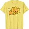 Animal Collection. Cute Lion Shirt Funny Kids Animal Drawing T-Shirt - Lemon Yellow